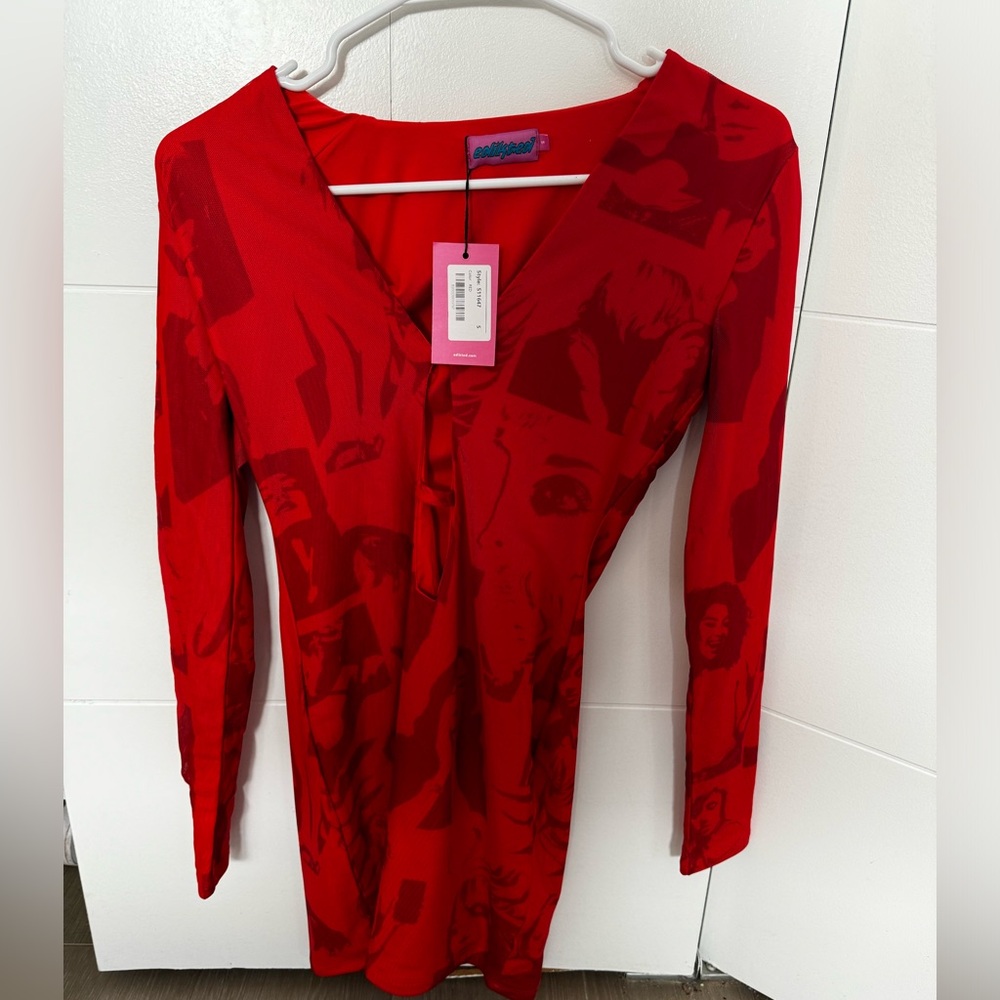 Edikted long sleeve mini dress